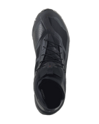 Alpinestars CR-1 Shoes, Motorcycle Riding Shoes, Black and Dark Gray, top-down view featuring breathable 3D mesh and microfiber construction, lacing system, designed for warm weather road and sport riding