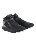 Alpinestars Speedflight Street Shoes, Black and Gun Metal, urban motorcycle riding shoes featuring a mesh upper with TPU reinforcements, lateral zip closure, and hook-and-loop ankle strap, contemporary sneaker-inspired design