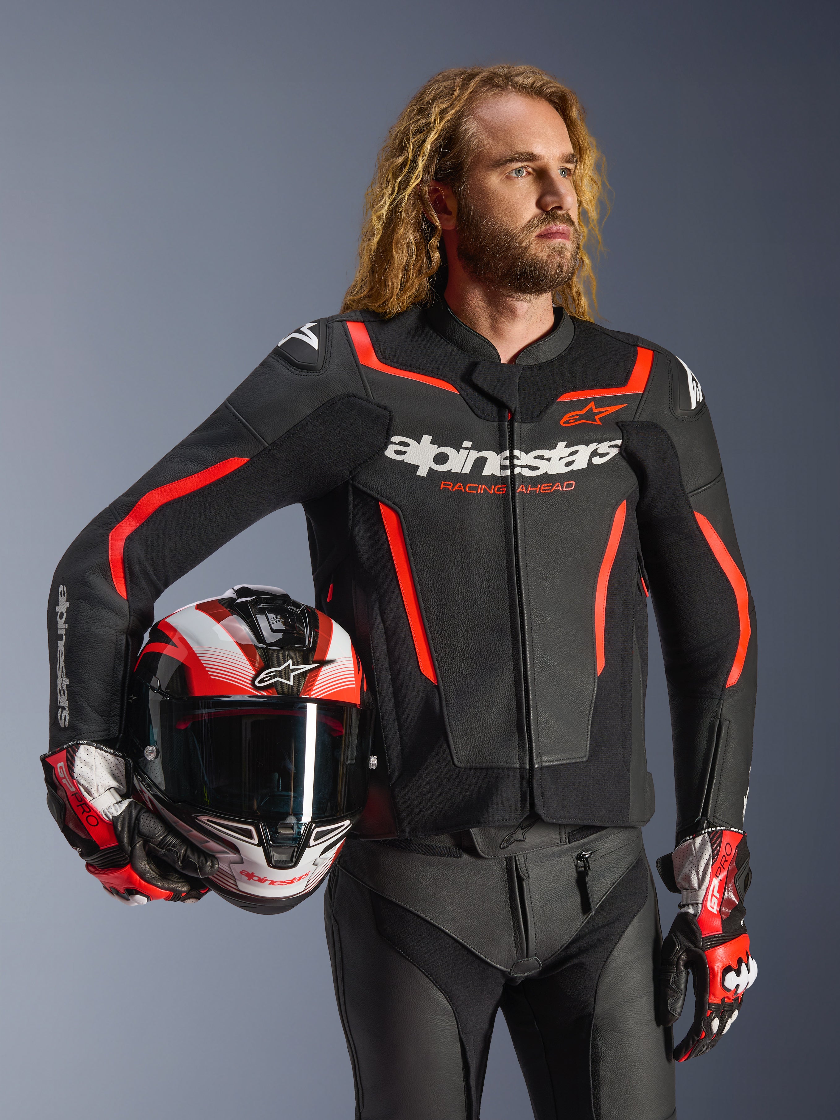 GP Force V2 - Red Motorcycle Jacket | Alpinestars®