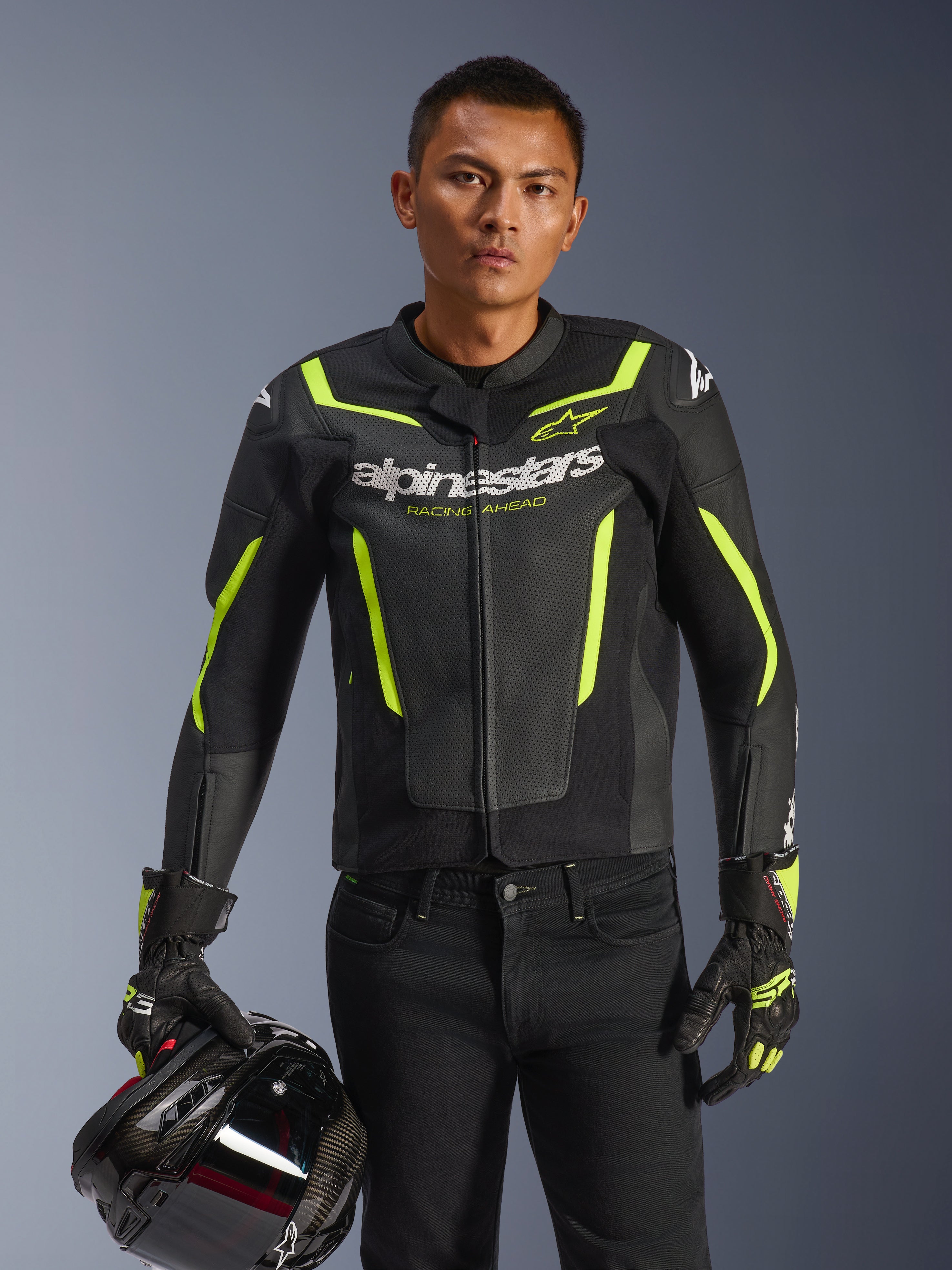 GP Force V2 Air - Black Motorcycle Jacket | Alpinestars®
