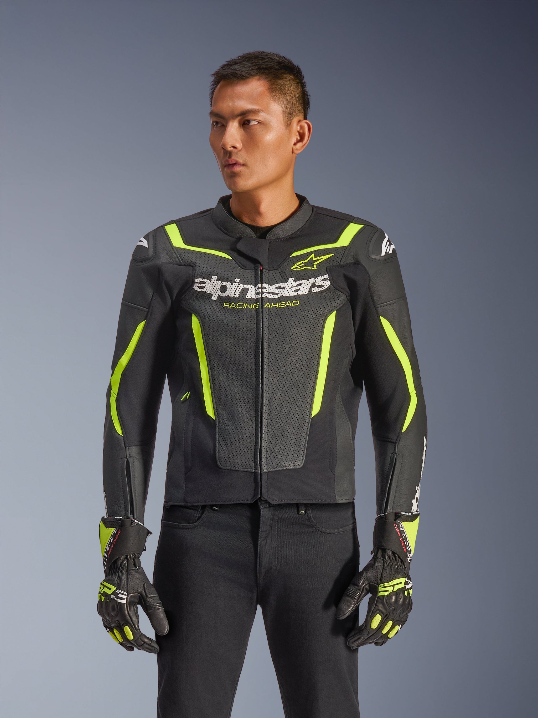 GP Force V2 Air Leather Jacket Black RACING/SPORT Jackets