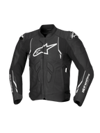 Alpinestars Dusk Leather Jacket, men's black and white motorcycle racing jacket, premium bovine leather, CE-certified AA.