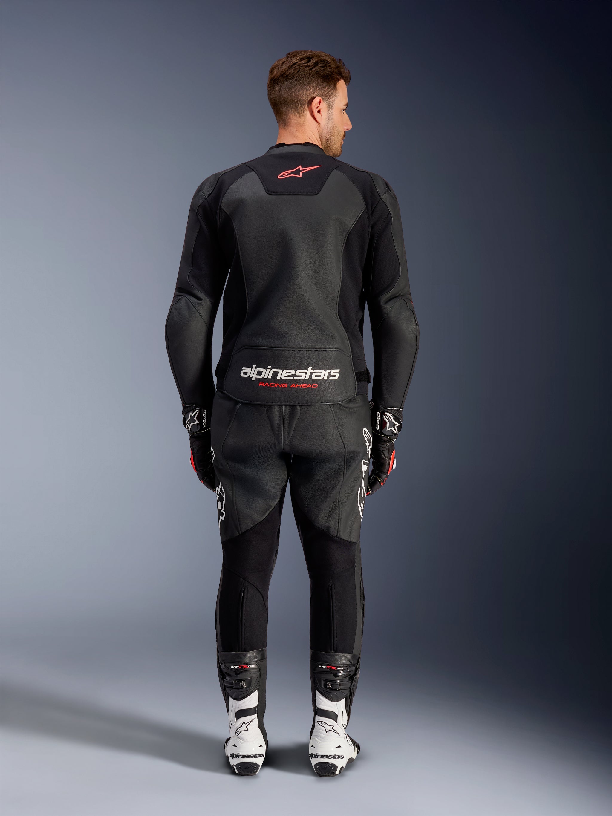 Motorcycle Alpinestars Atem V3 2pc Faster V3 Leather Jacket BLACK