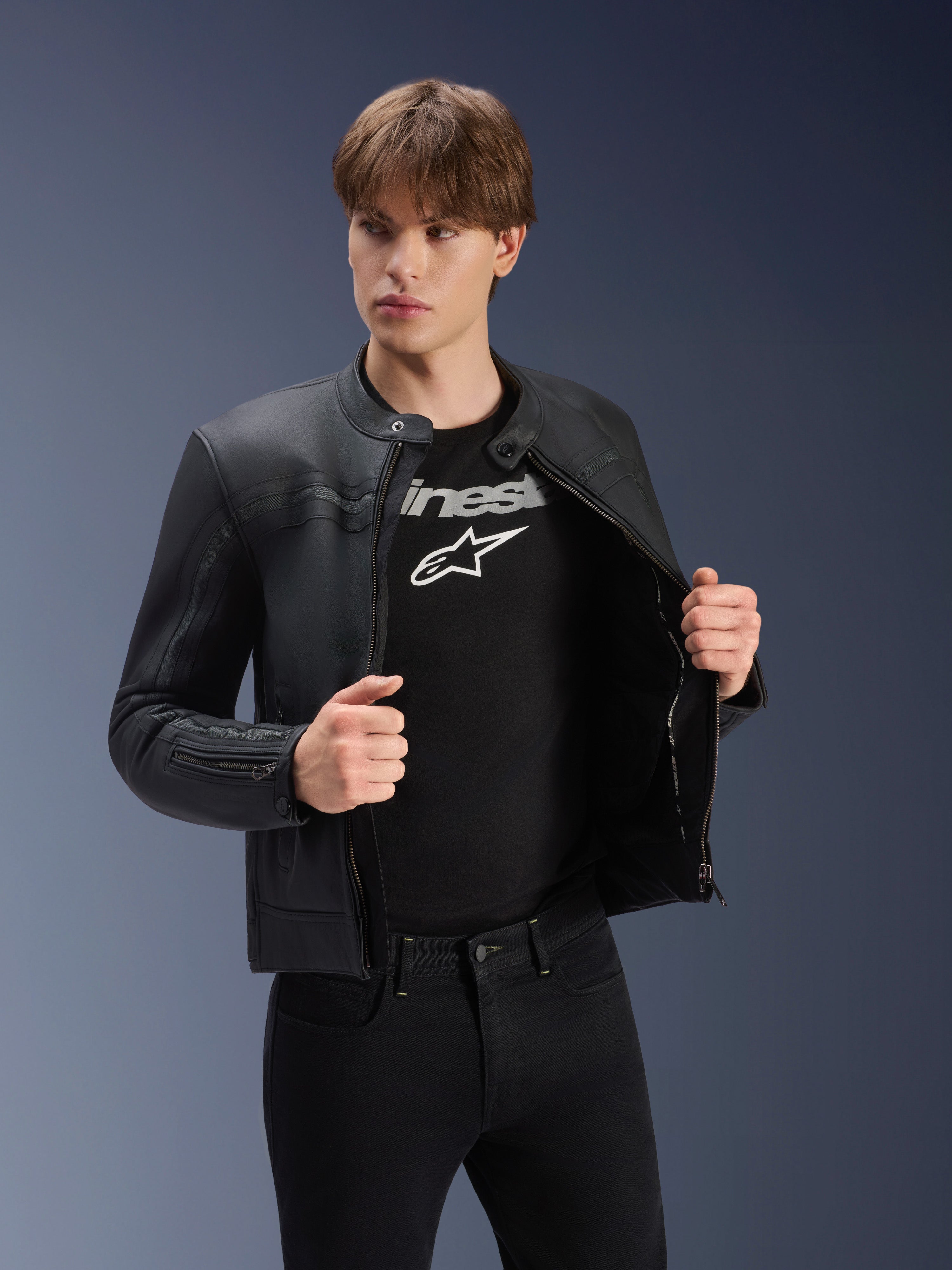 Dyno Leather - Black Motorcycle Jacket | Alpinestars®