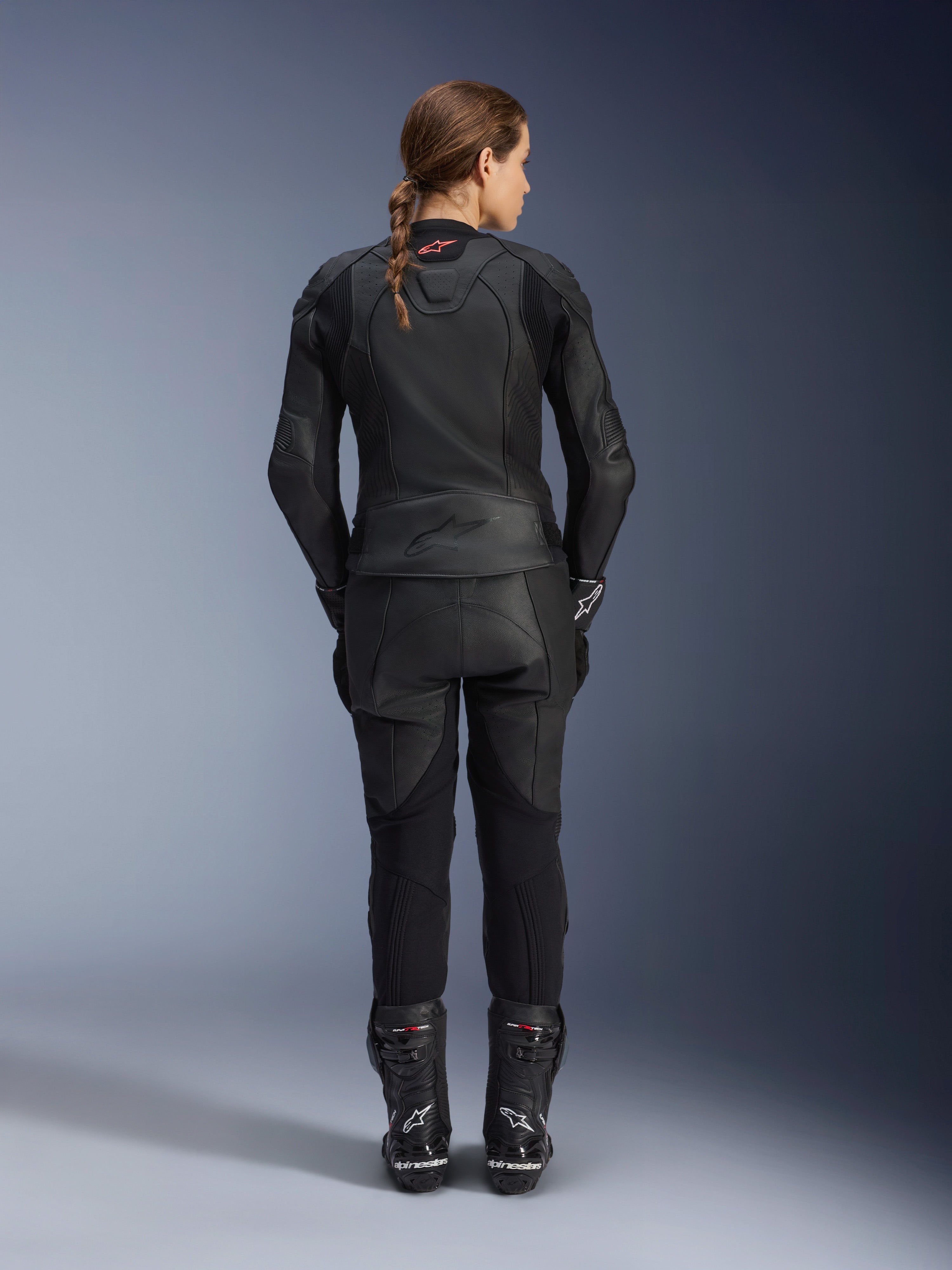 Stella GP Plus V4 - Black Motorcycle Jacket | Alpinestars®