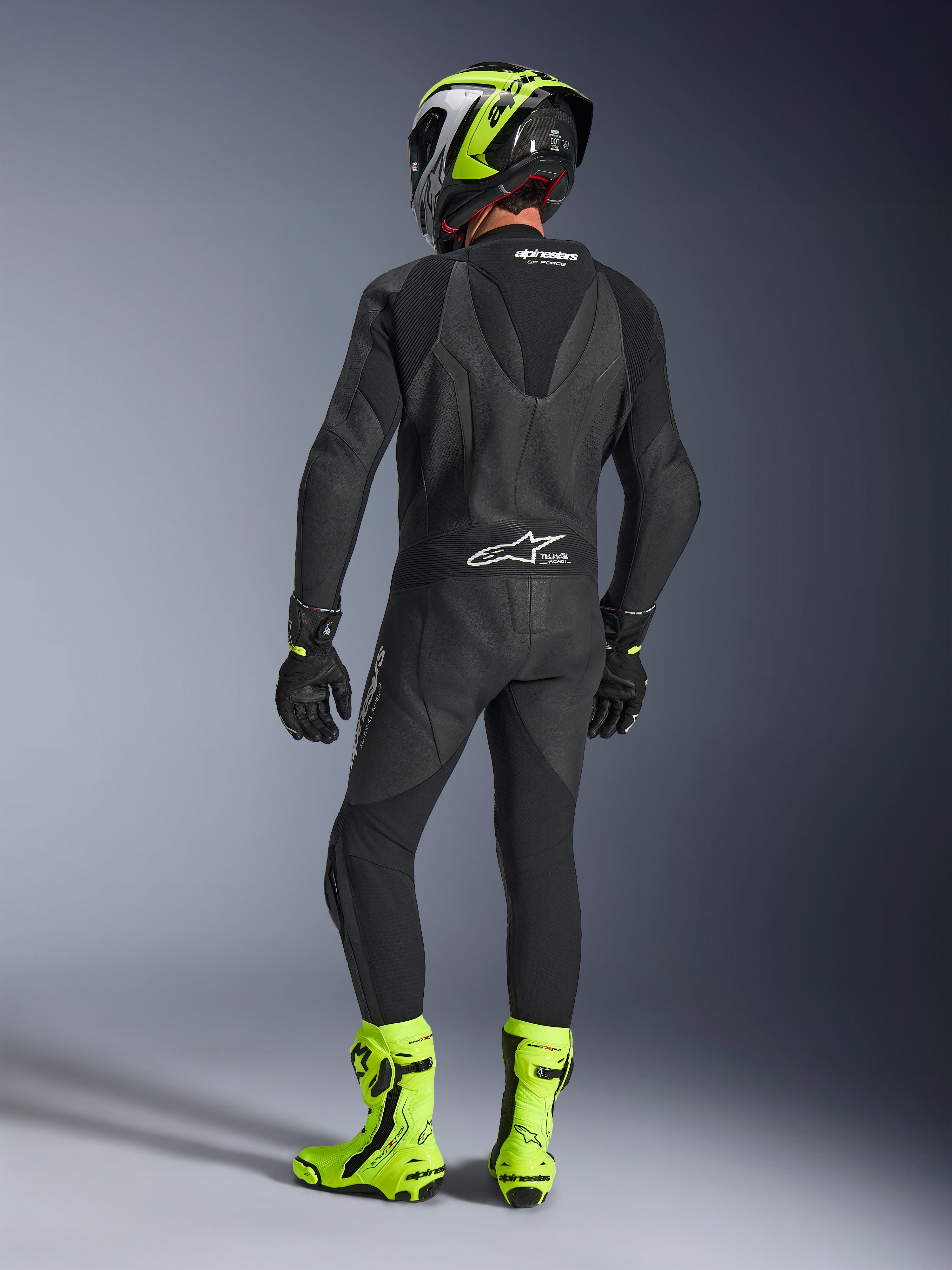 GP Force V2 1-Piece - Black Motorcycle Suit | Alpinestars®