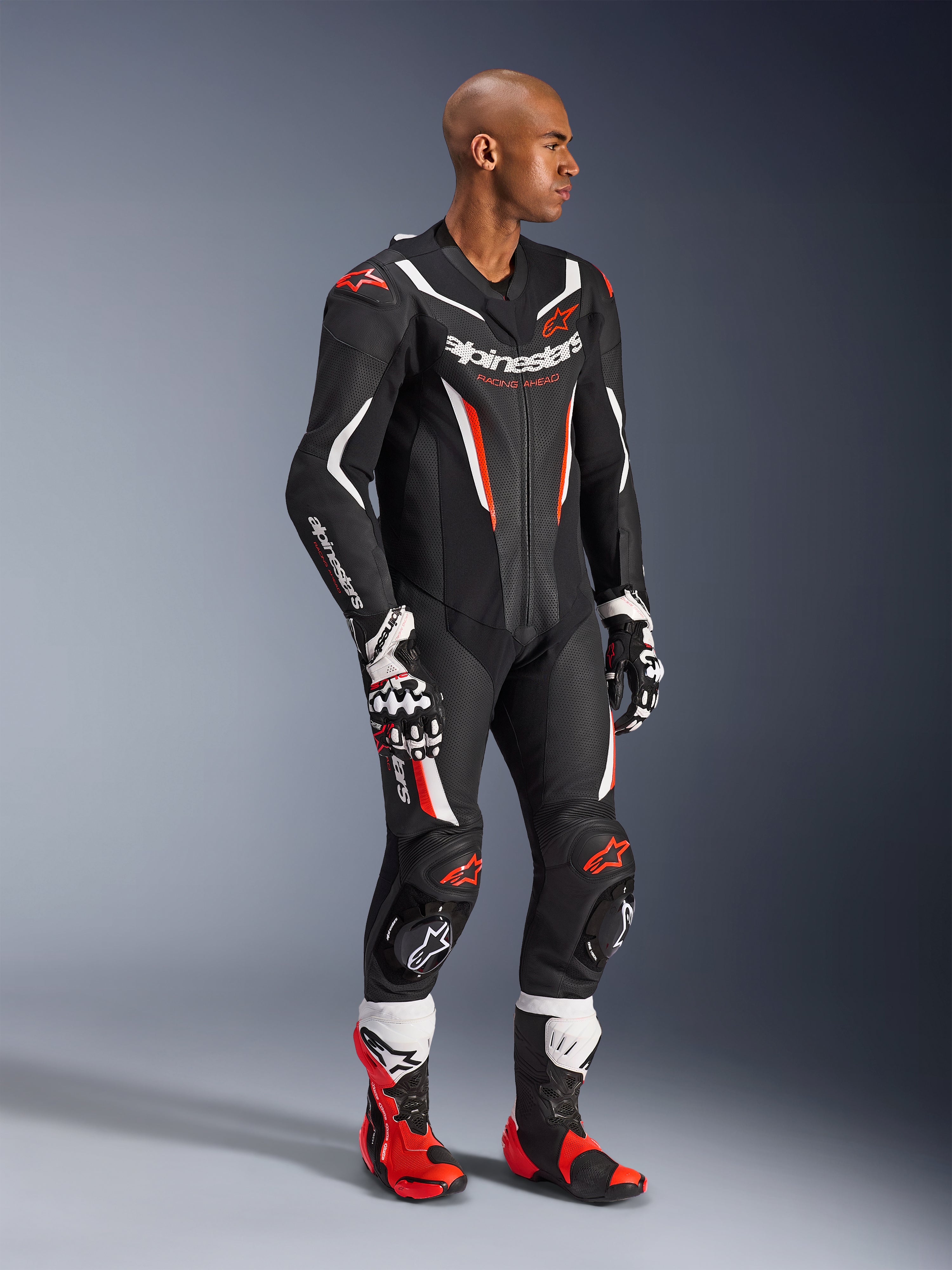 GP Force V2 1Piece - Red Motorcycle Suit | Alpinestars®