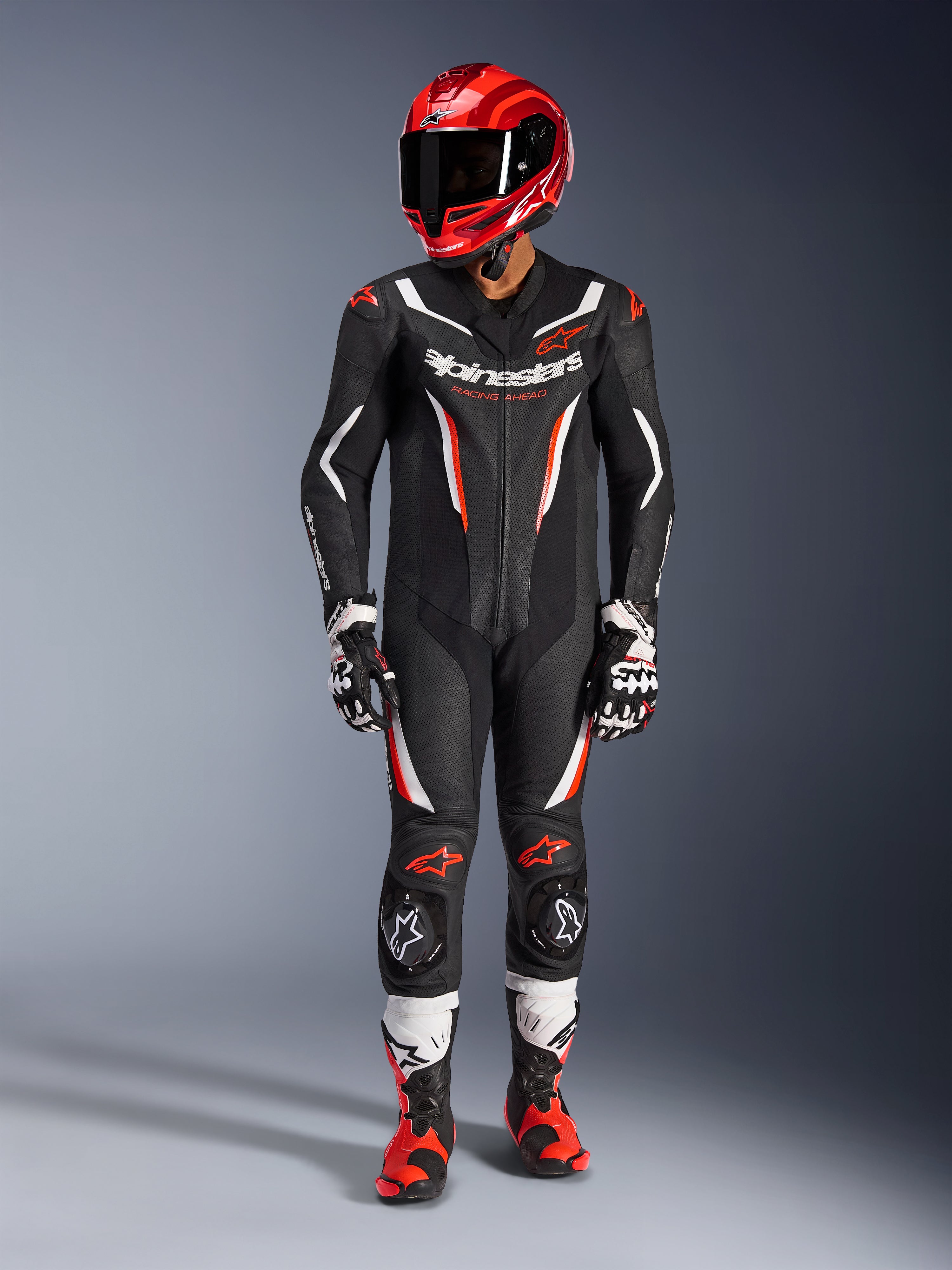 GP Force V2 1Piece - Red Motorcycle Suit | Alpinestars®