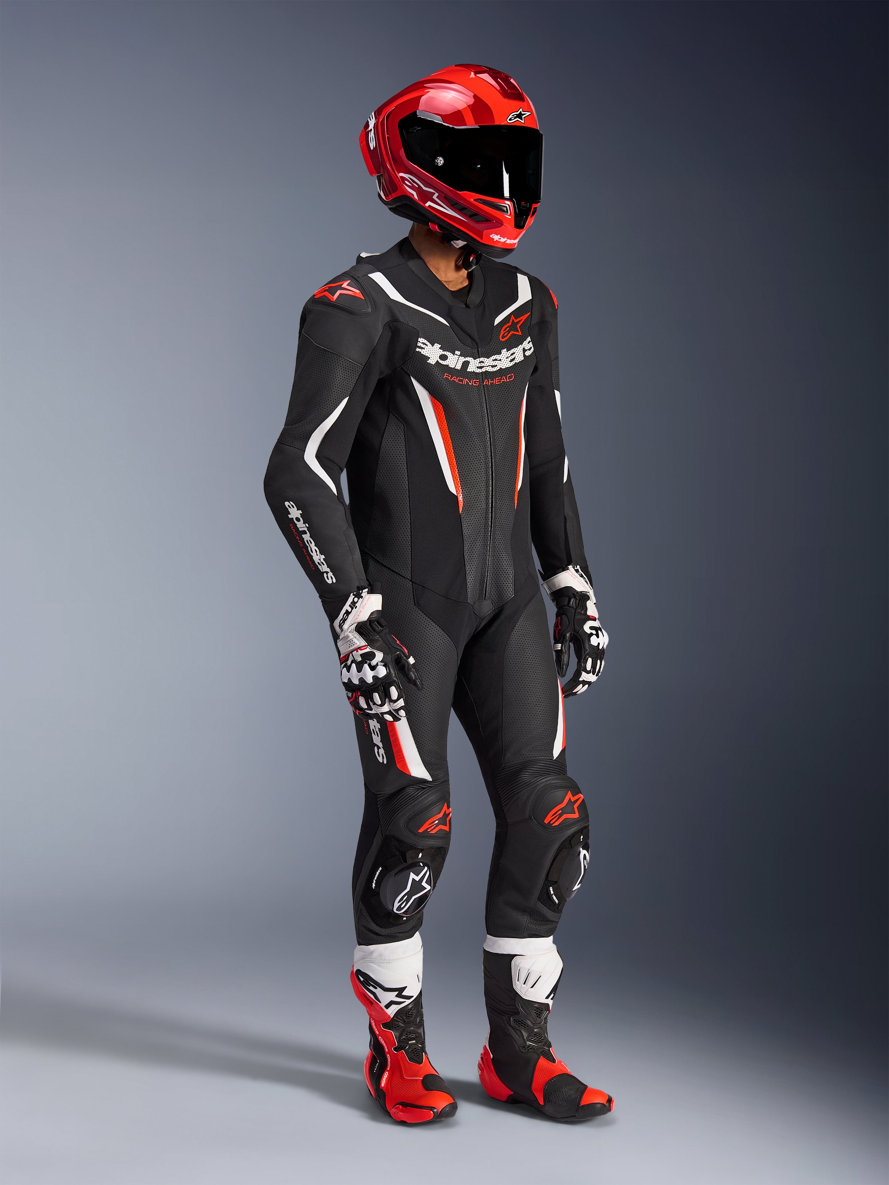 GP Force V2 1Piece - Red Motorcycle Suit | Alpinestars®