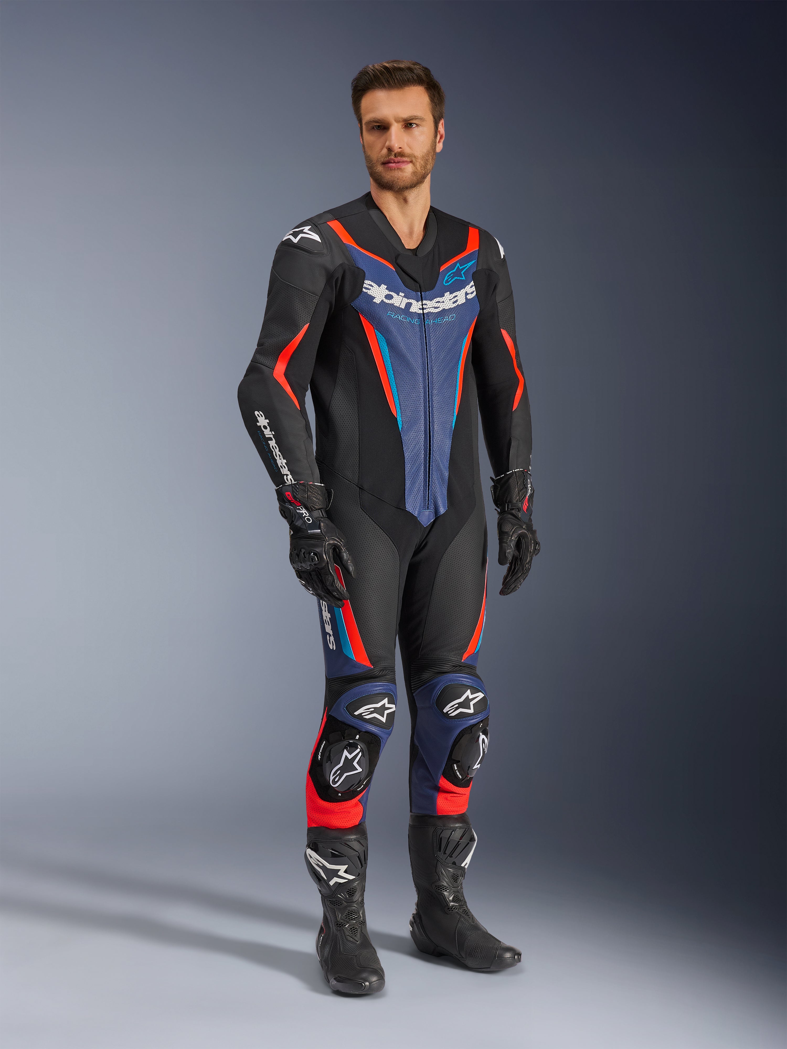 ALPINESTARS GP-FORCE 2pc レーシングスーツ　eu50 GP Force V2 Leather - Blue Motorcycle Suit | Alpinestars®