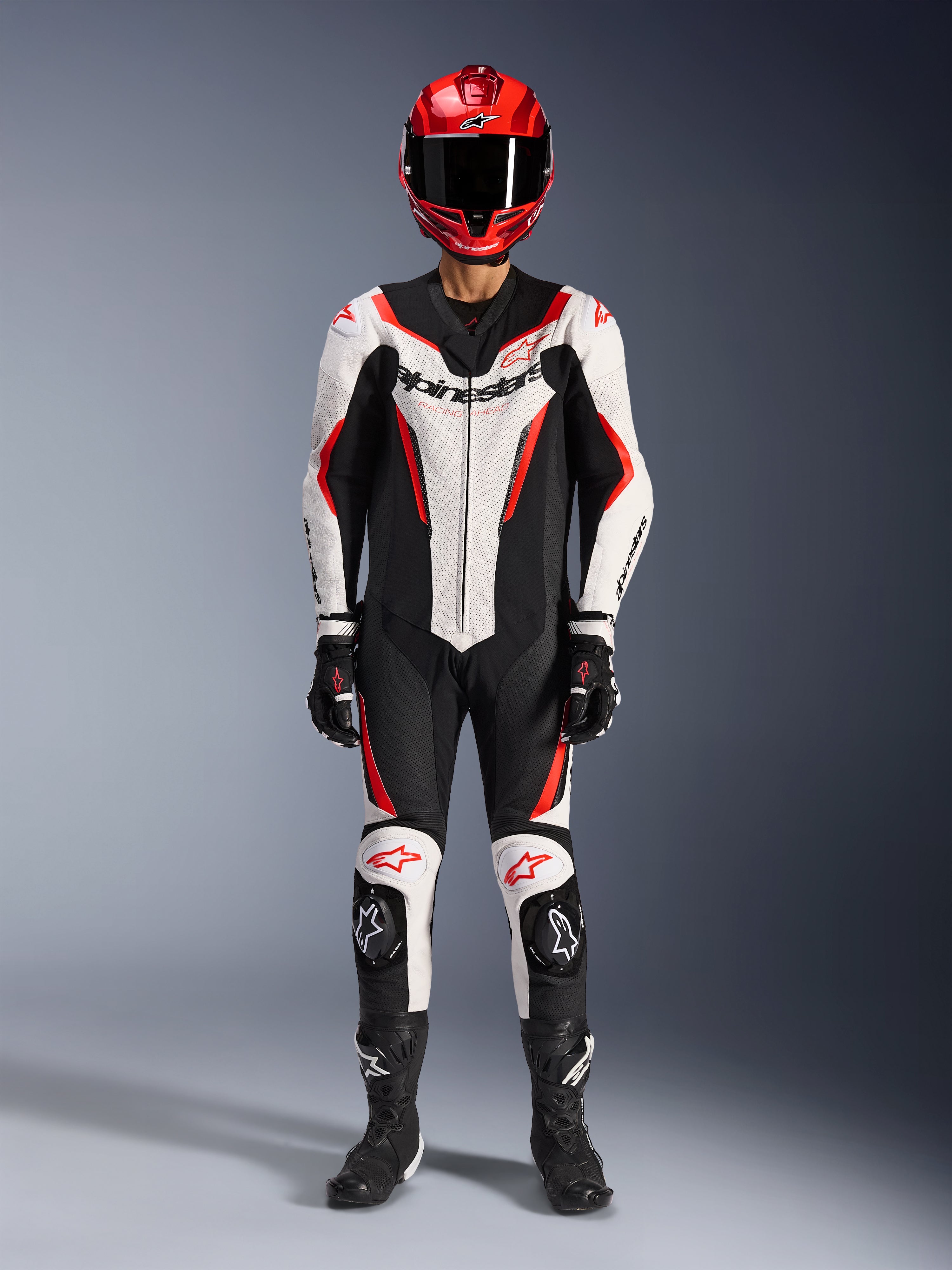 GP Force V2 1Piece - Red Motorcycle Suit | Alpinestars®