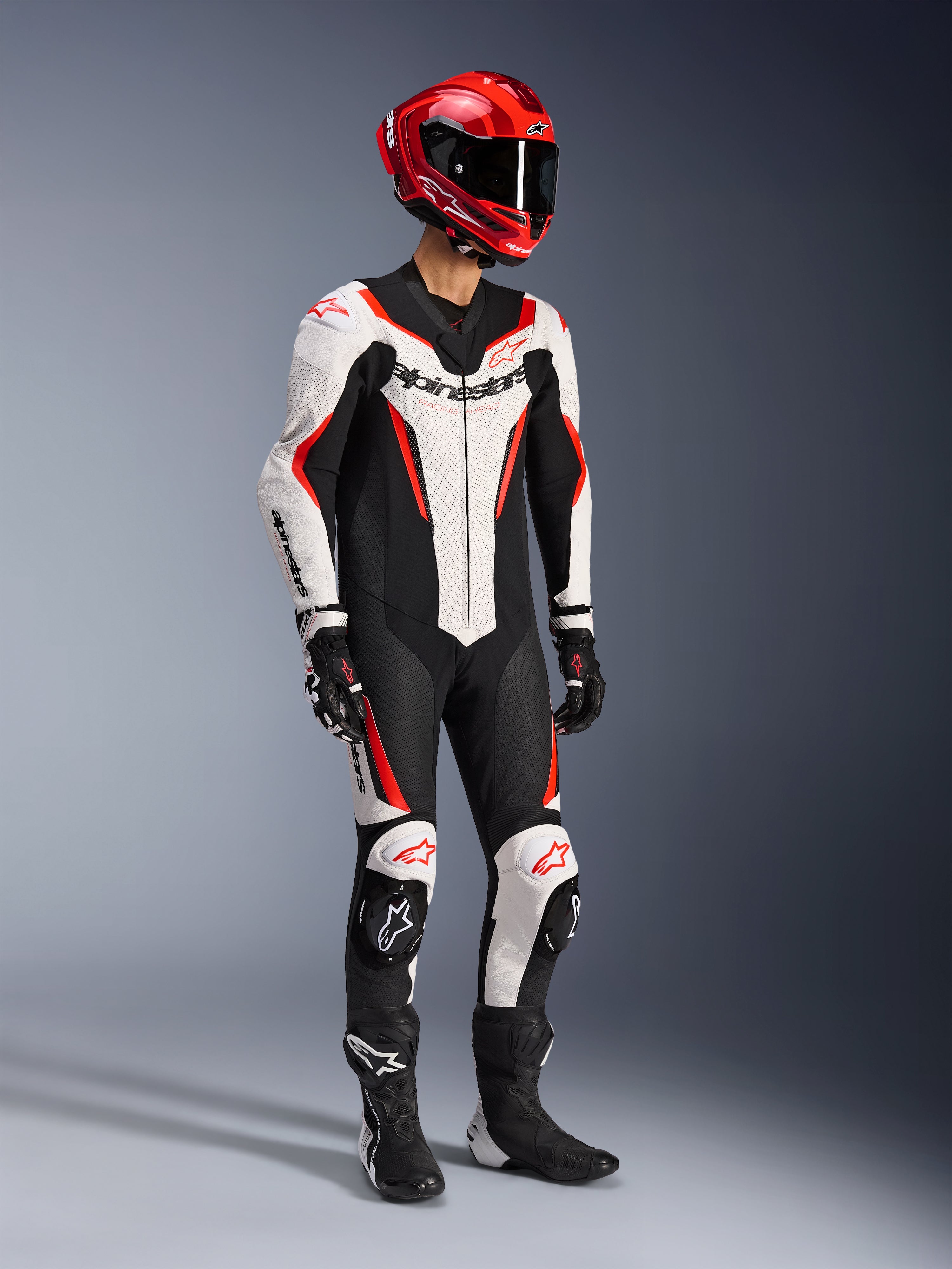 GP Force V2 1Piece - Red Motorcycle Suit | Alpinestars®
