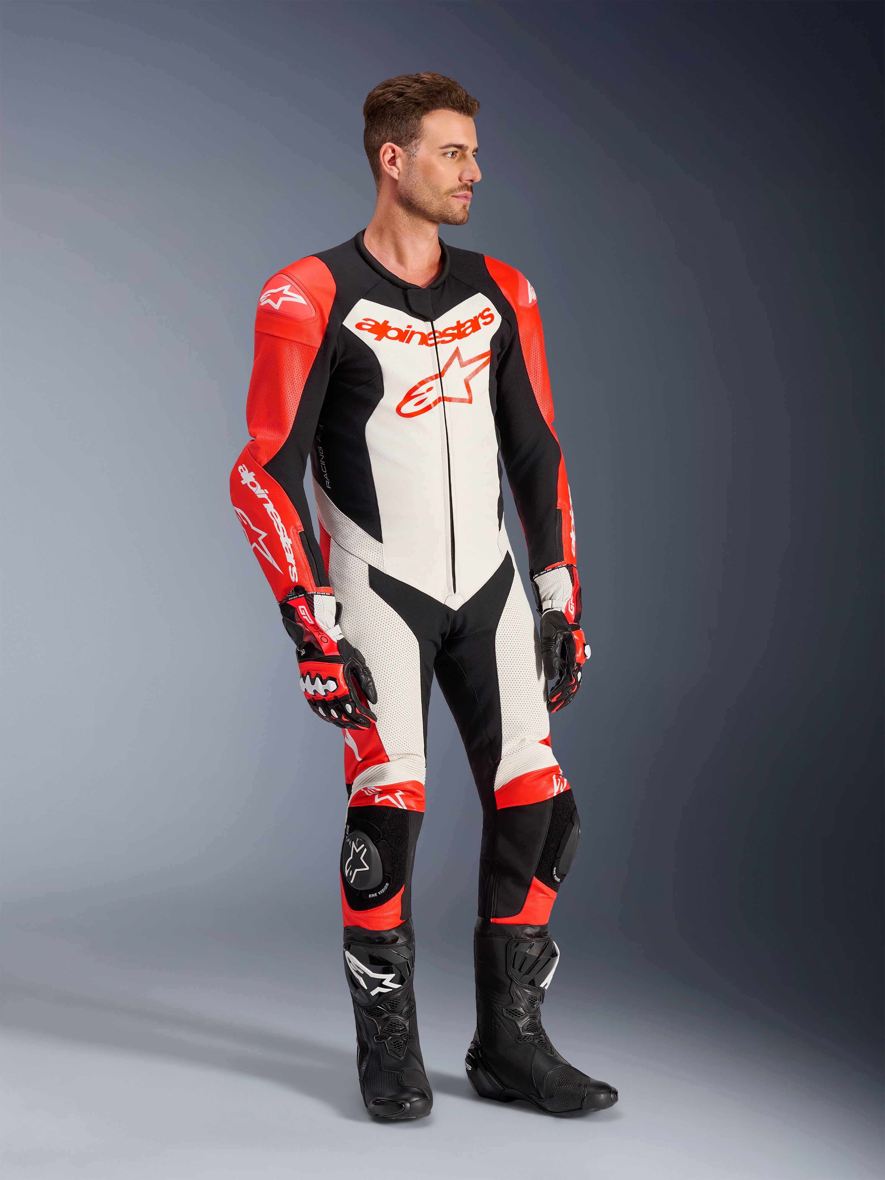 GP Force Lurv 1-Piece - Red Motorcycle Suit | Alpinestars®