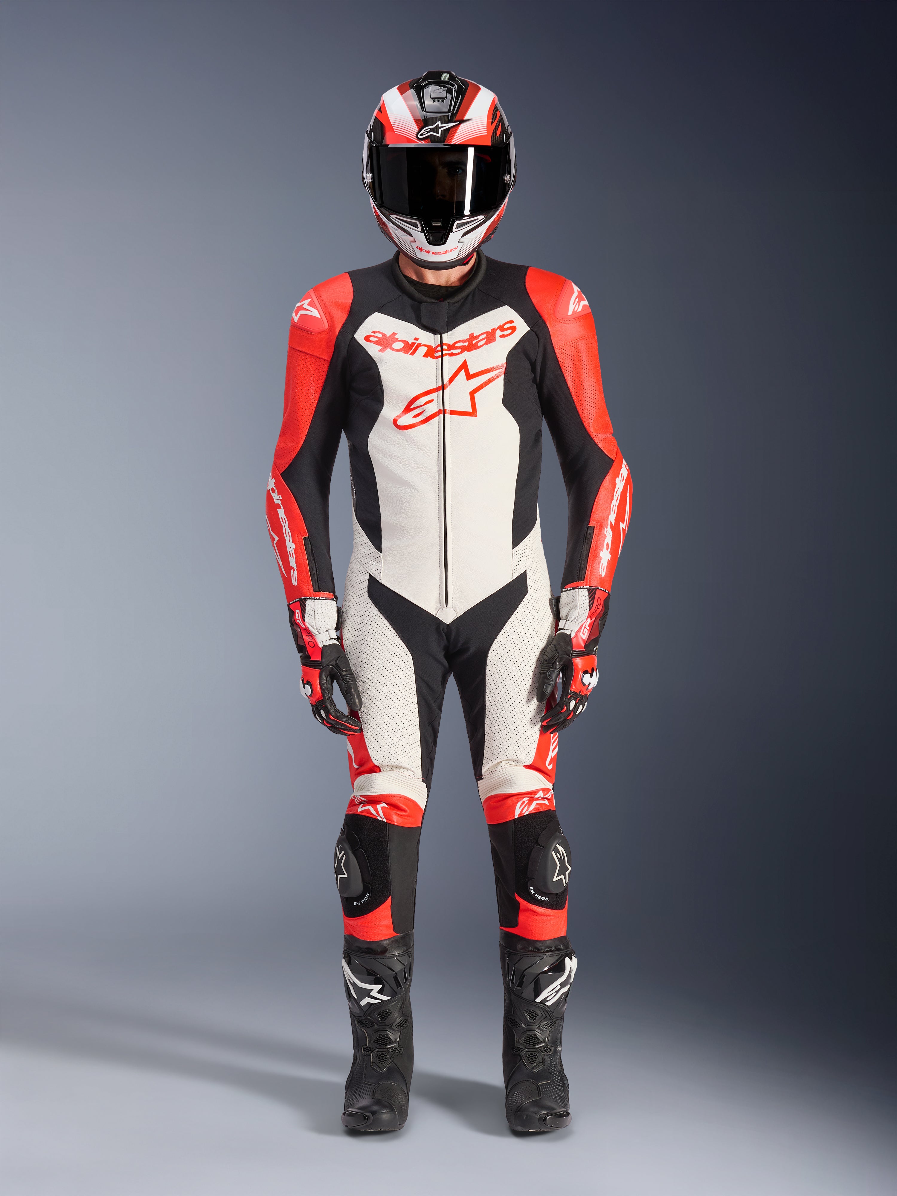 GP Force Lurv 1-Piece - Red Motorcycle Suit | Alpinestars®