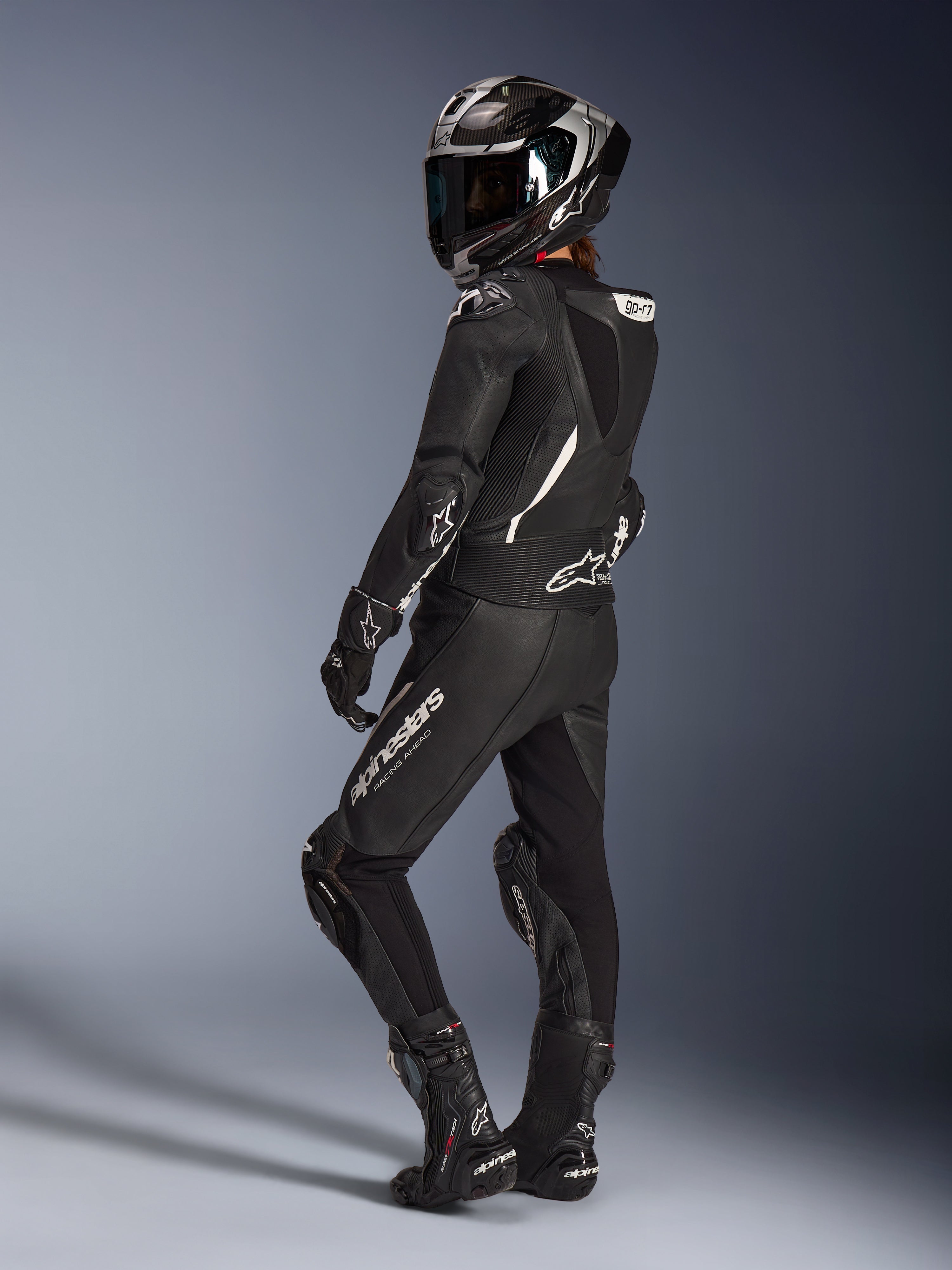 Stella GP-R7 2Piece - Black Motorcycle Suit | Alpinestars®