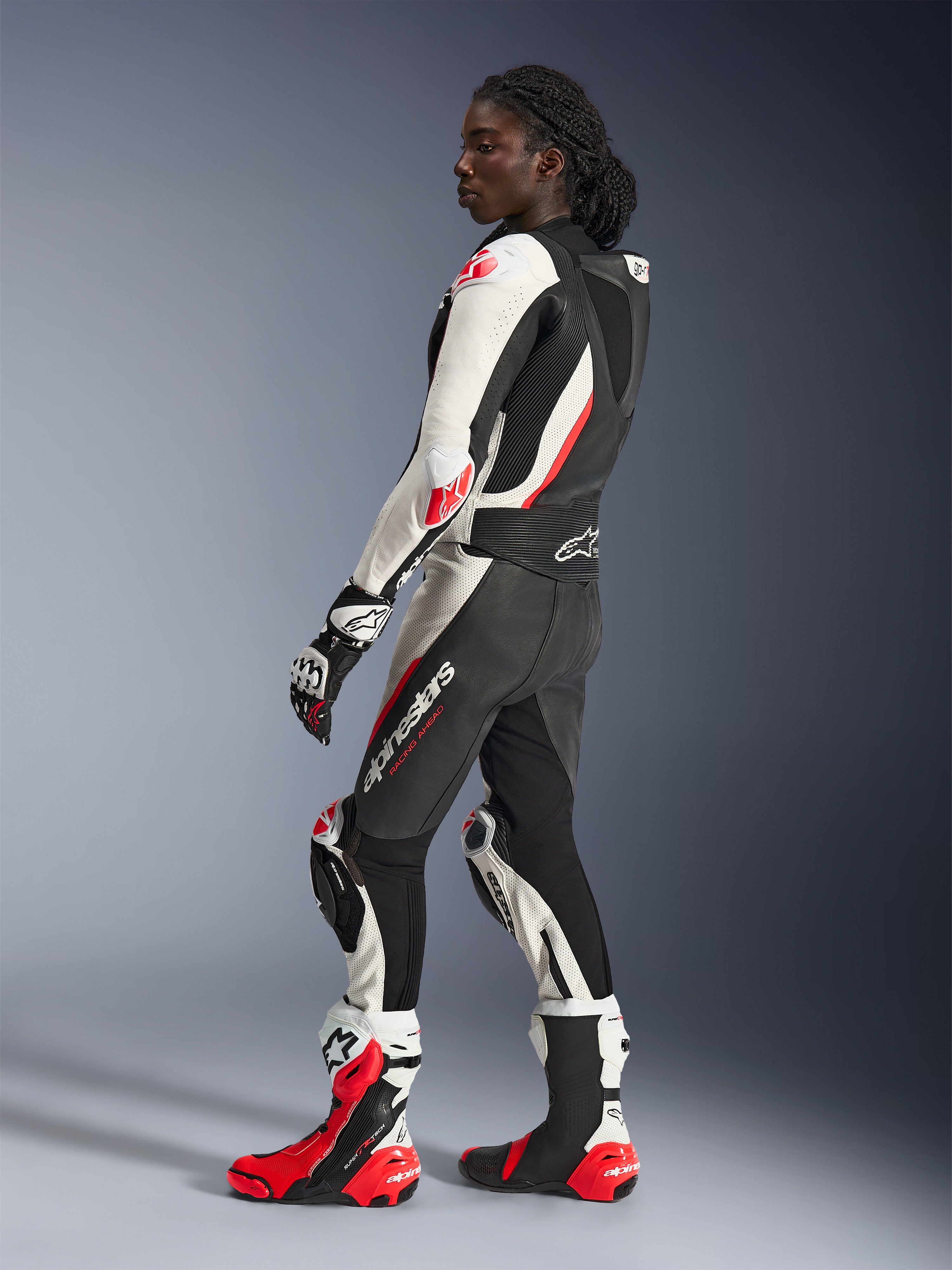 Stella GP-R7 Leather 2Piece - Red Motorcycle Suit | Alpinestars®