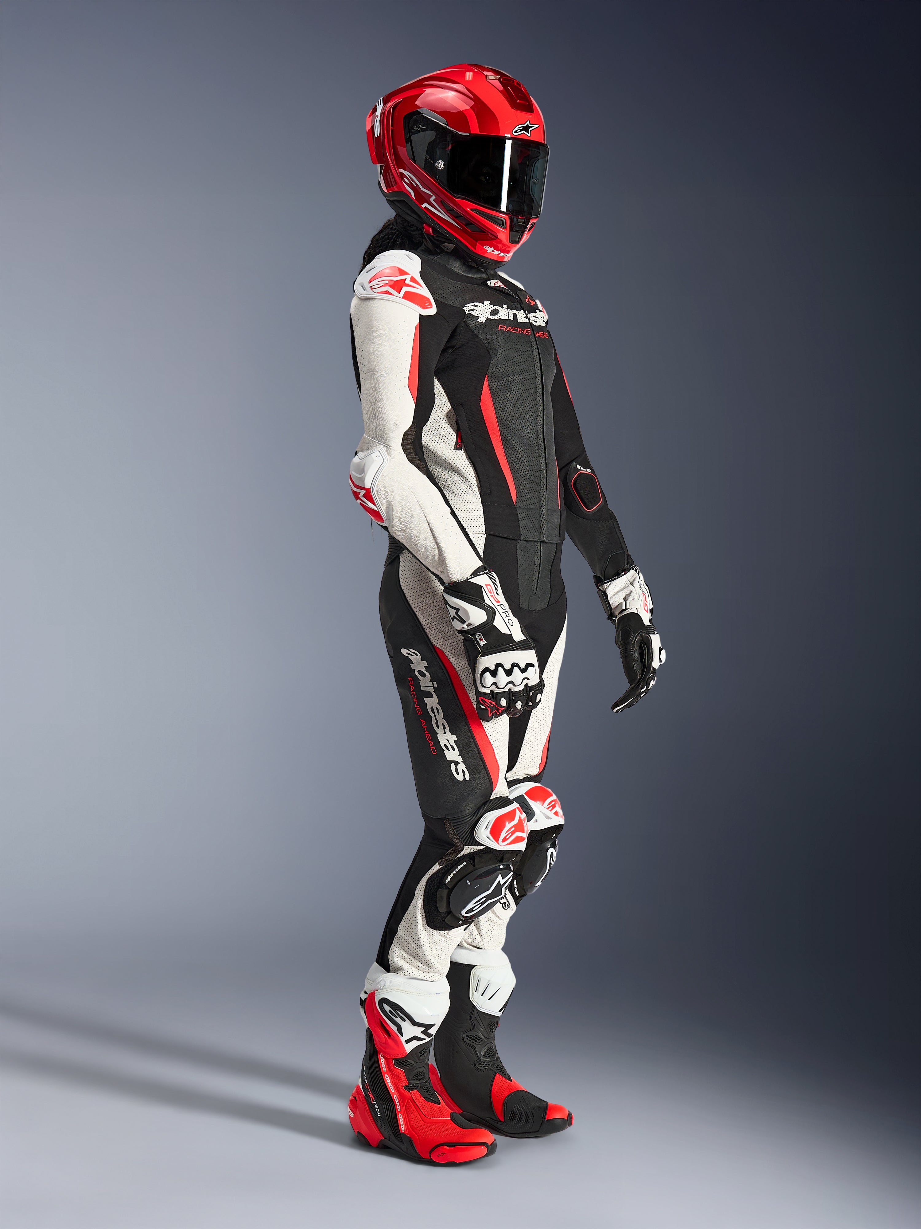 Stella GP-R7 Leather 2Piece - Red Motorcycle Suit | Alpinestars®