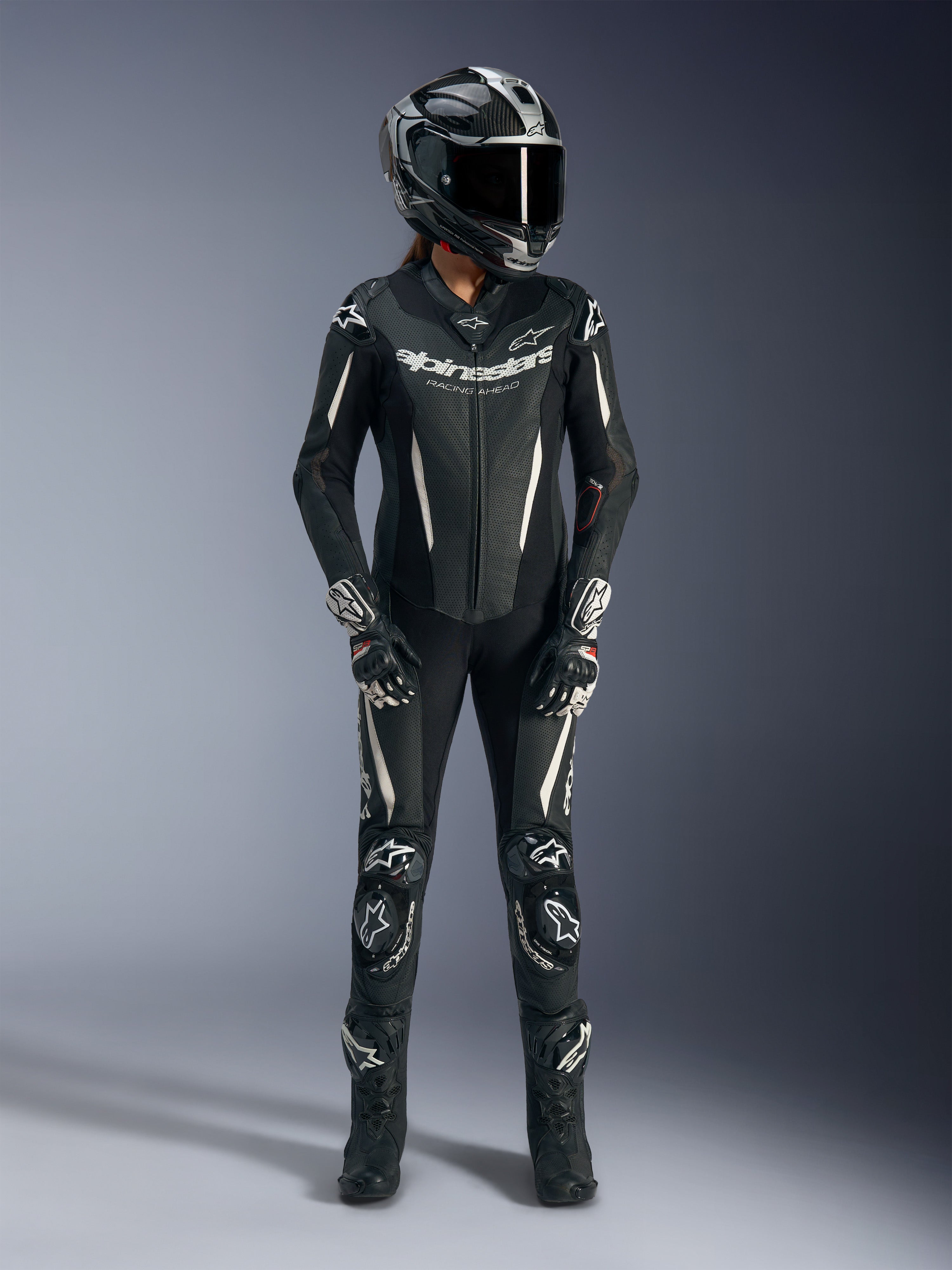 Stella GP-R7 1PC - Black Motorcycle Suit | Alpinestars®