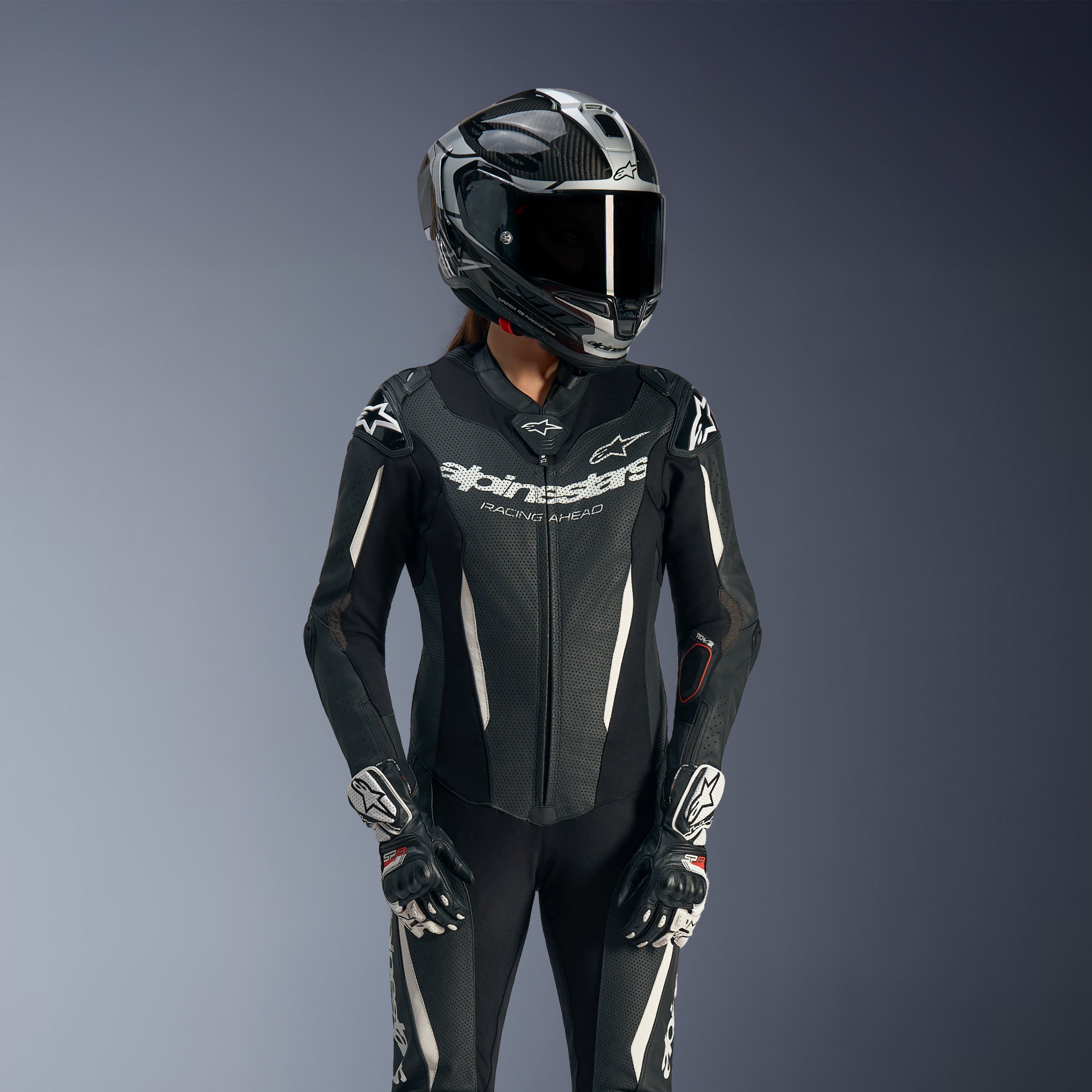 Stella GP-R7 1PC - Black Motorcycle Suit | Alpinestars®