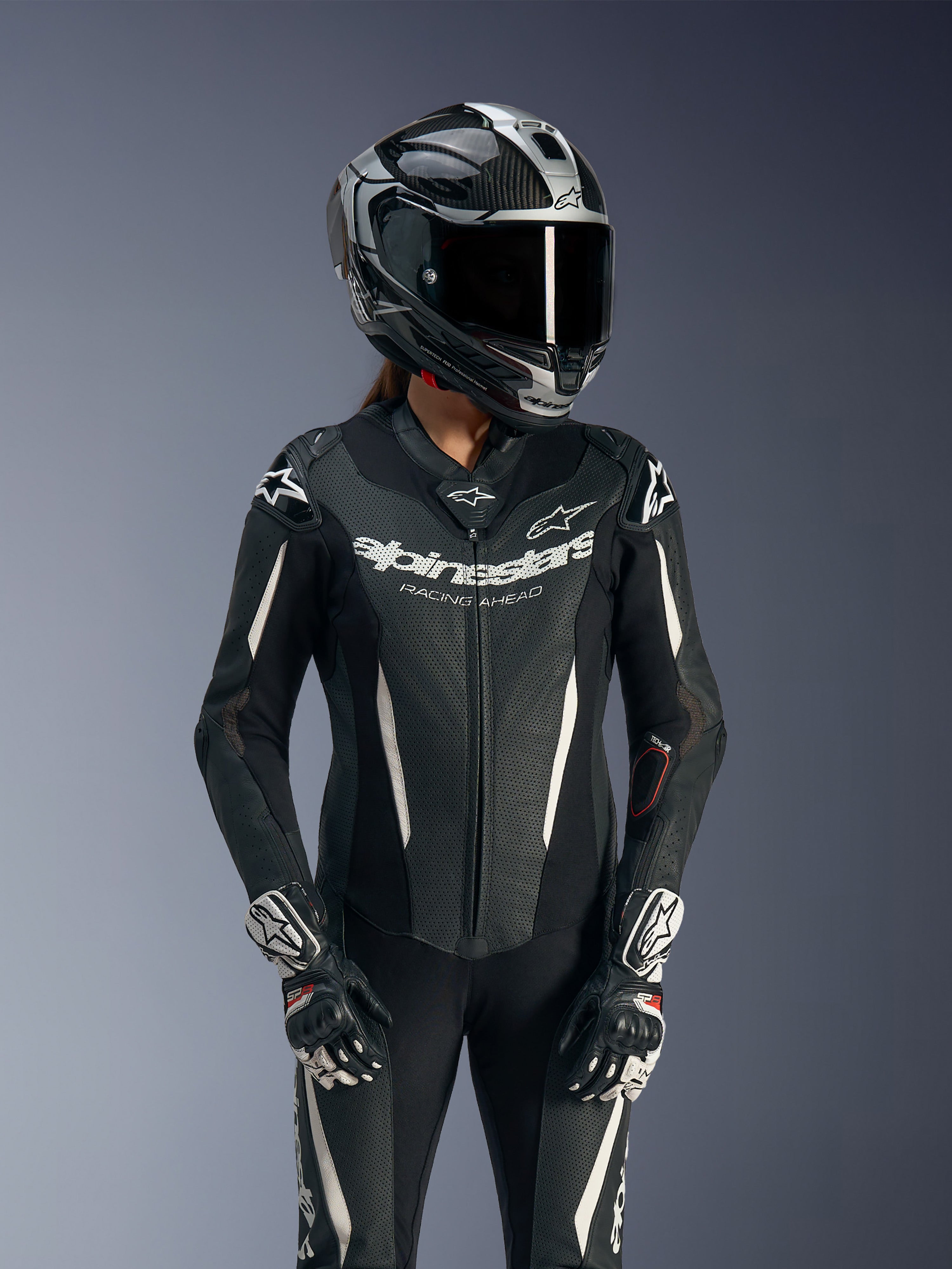 Stella GP-R7 1PC - Black Motorcycle Suit | Alpinestars®