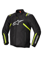 Alpinestars T-SPS V2 Waterproof Jacket, men's sport textile motorcycle jacket, Black with White and Yellow Fluo accents, CE certified protection