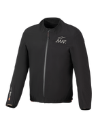 Alpinestars AMT-8 Stretch Drystar® XF Jacket Liner, Black, lightweight waterproof stretch jacket, front zipper, AMT logo on chest, Drystar® XF branding on right sleeve, elasticated collar and cuffs.