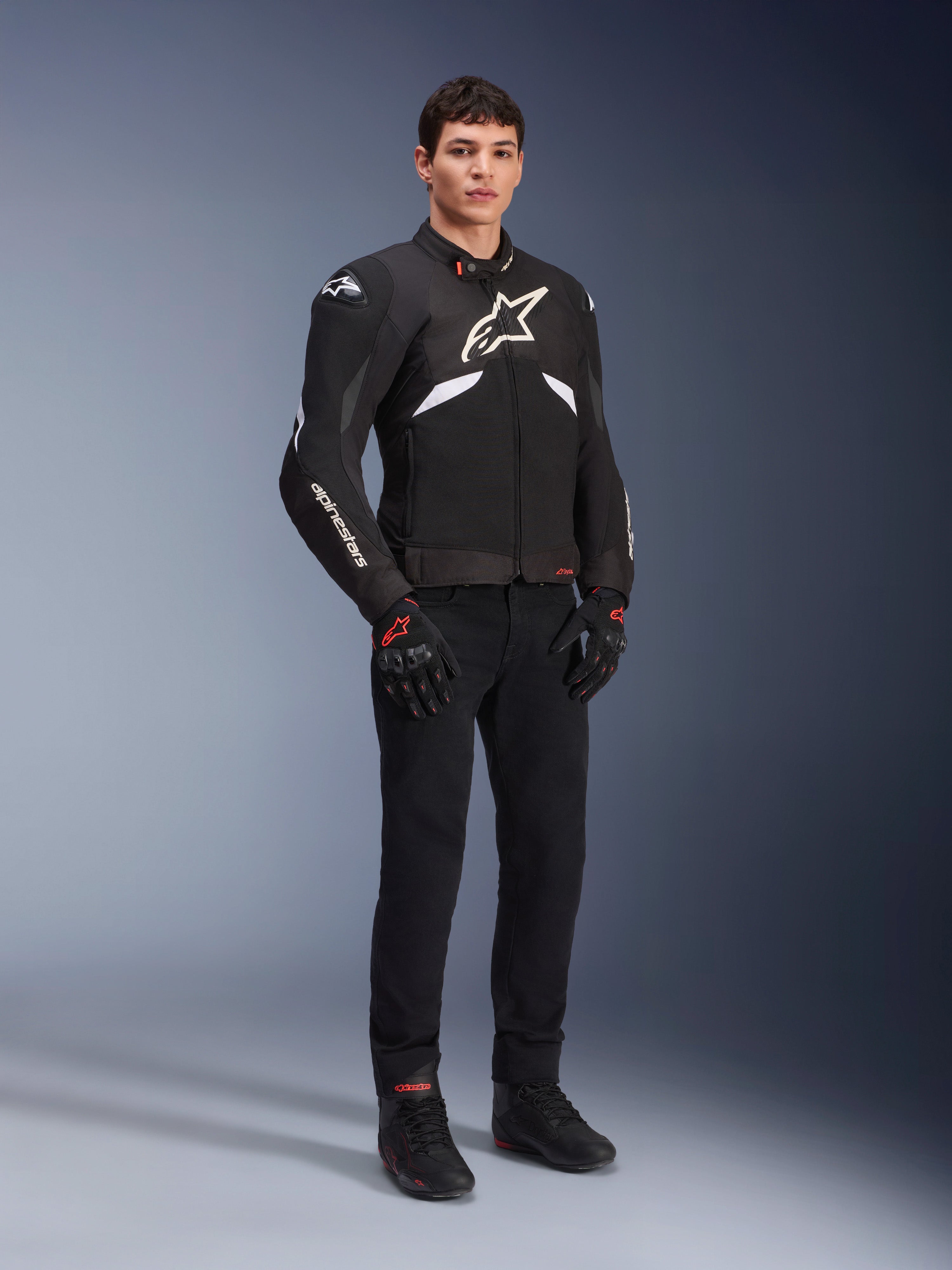 T-GP R V3 Drystar® - Black Motorcycle Jacket | Alpinestars®