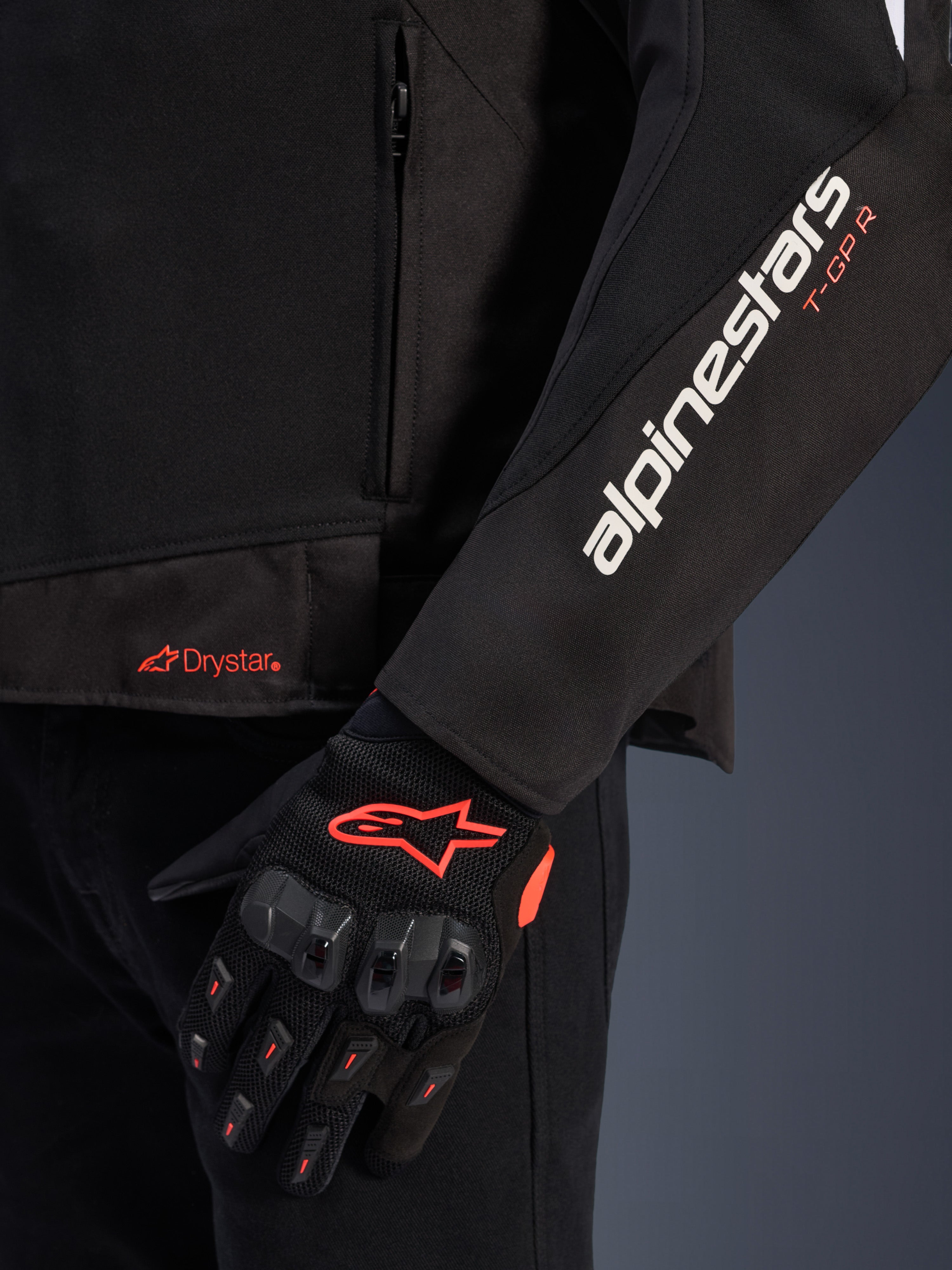 T-GP R V3 Drystar® - Black Motorcycle Jacket | Alpinestars®