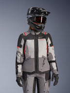 Alpinestars Stella Andes V4 Drystar® Jacket, women's adventure touring, gray and black with coral fluo, waterproof.