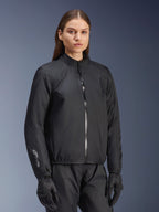 Alpinestars Stella Andes Air Drystar® Jacket, Women's Motorcycle Jacket, Black, featuring the detachable waterproof membrane layer with a full front zipper and Drystar logo on the sleeve, worn with matching black riding pants and gloves
