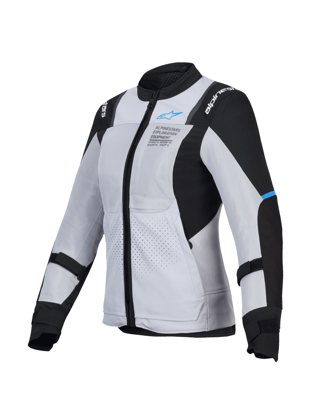 Alpinestars Stella ST-2 Air Jacket, women's mesh motorcycle touring jacket, Ice Gray and Black, CE Level AA certified with Tech-Air readiness