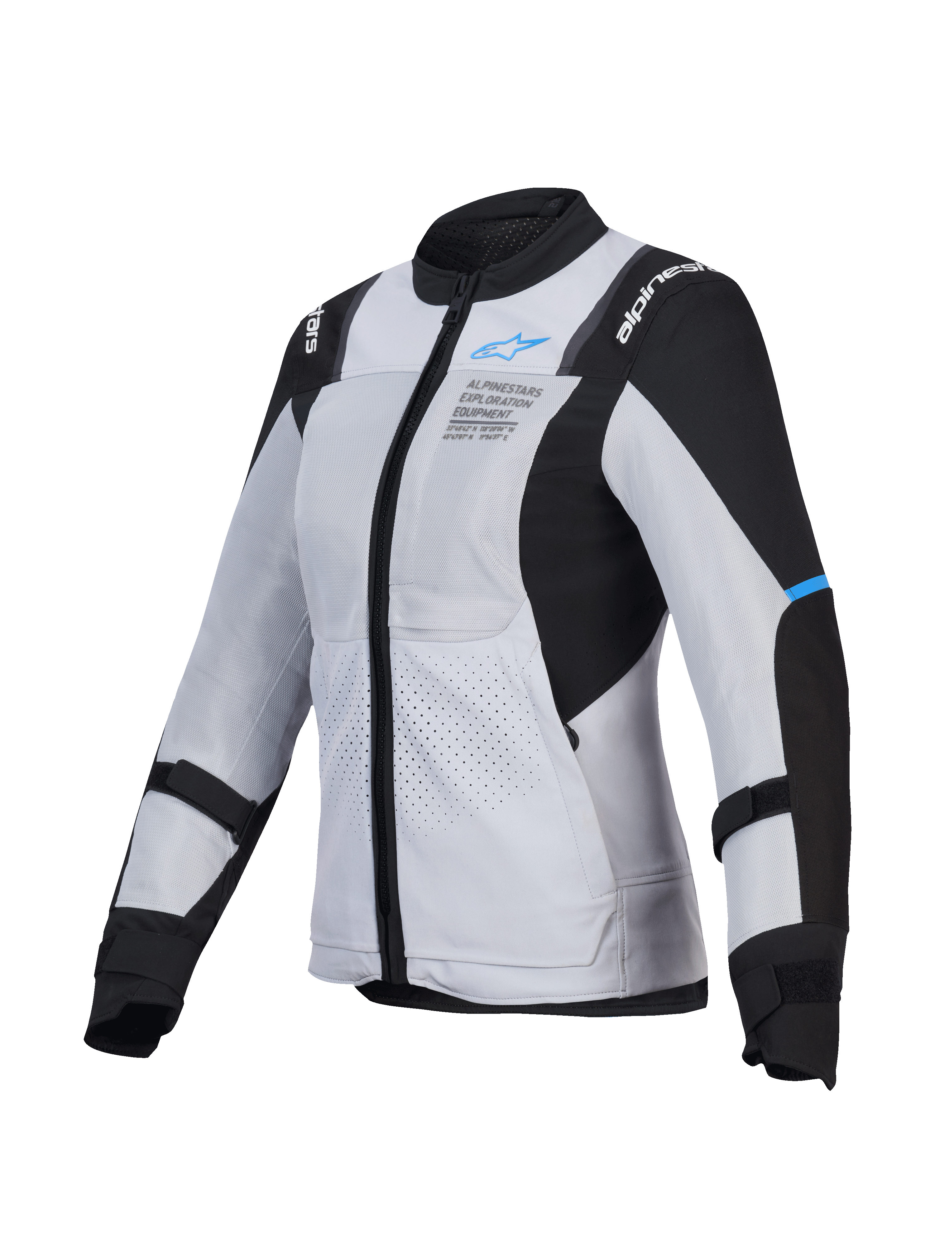 Alpinestars Stella ST-2 Air Jacket, women's mesh motorcycle touring jacket, Ice Gray and Black, CE Level AA certified with Tech-Air readiness