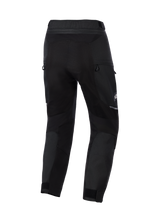 Alpinestars Cusco Drystar® Pants, Motorcycle Adventure Pants, Black, back view showing zippered ventilation and stretch panels, durable textile construction with reflective accents