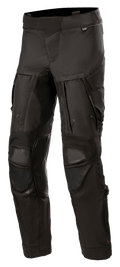 Alpinestars Halo Drystar® Pants, Black Adventure Touring Motorcycle Pants, featuring large thigh ventilation panels, reinforced knee protection, zippered pockets, and durable textile construction for multi-season use