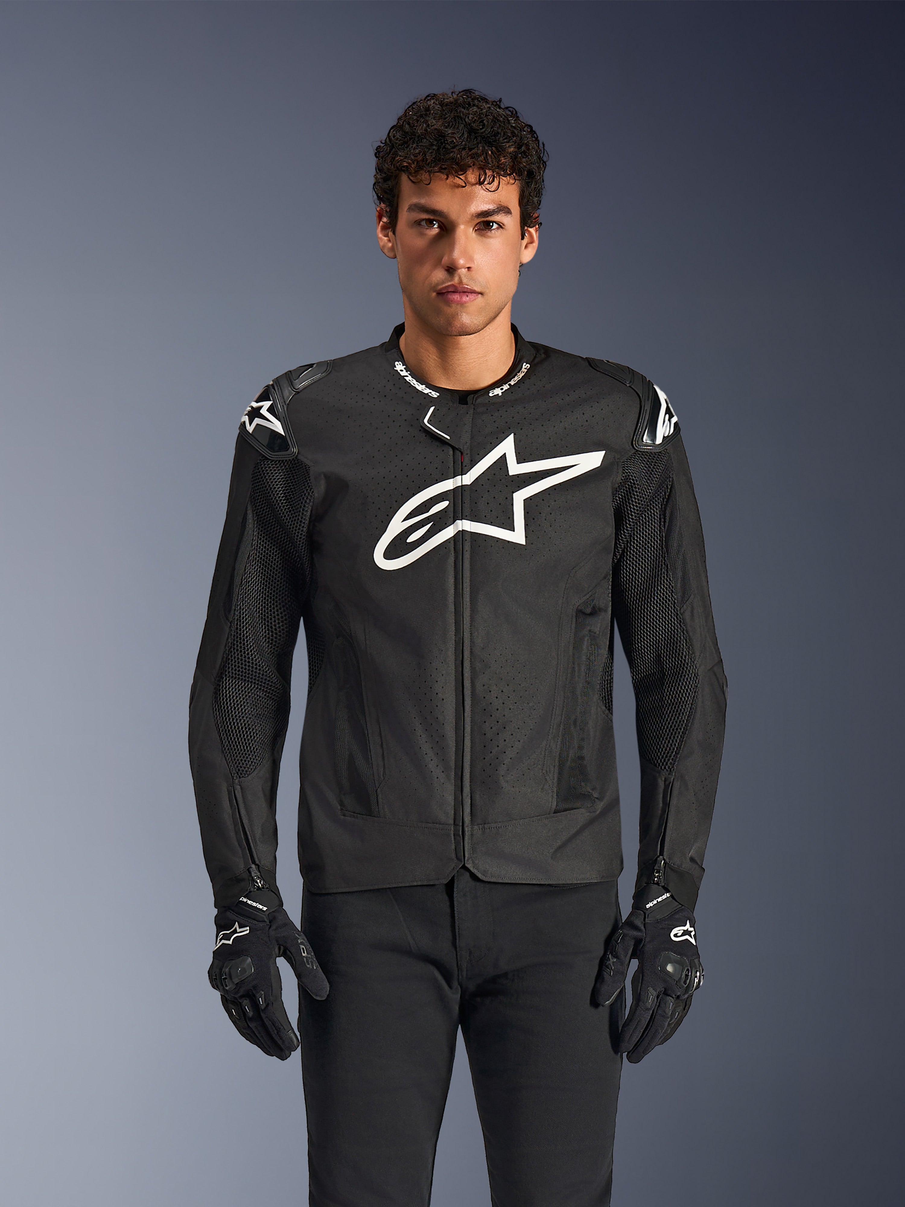 T-GP Air - Black Motorcycle Jacket | Alpinestars®