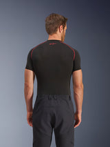 Alpinestars Flex-AST Explorer Pants, Black Adventure Motorcycle Pants, rear view on a model wearing a black base layer, featuring stretch ripstop textile construction, elasticated waistband, and sleek functional design for warm weather riding.