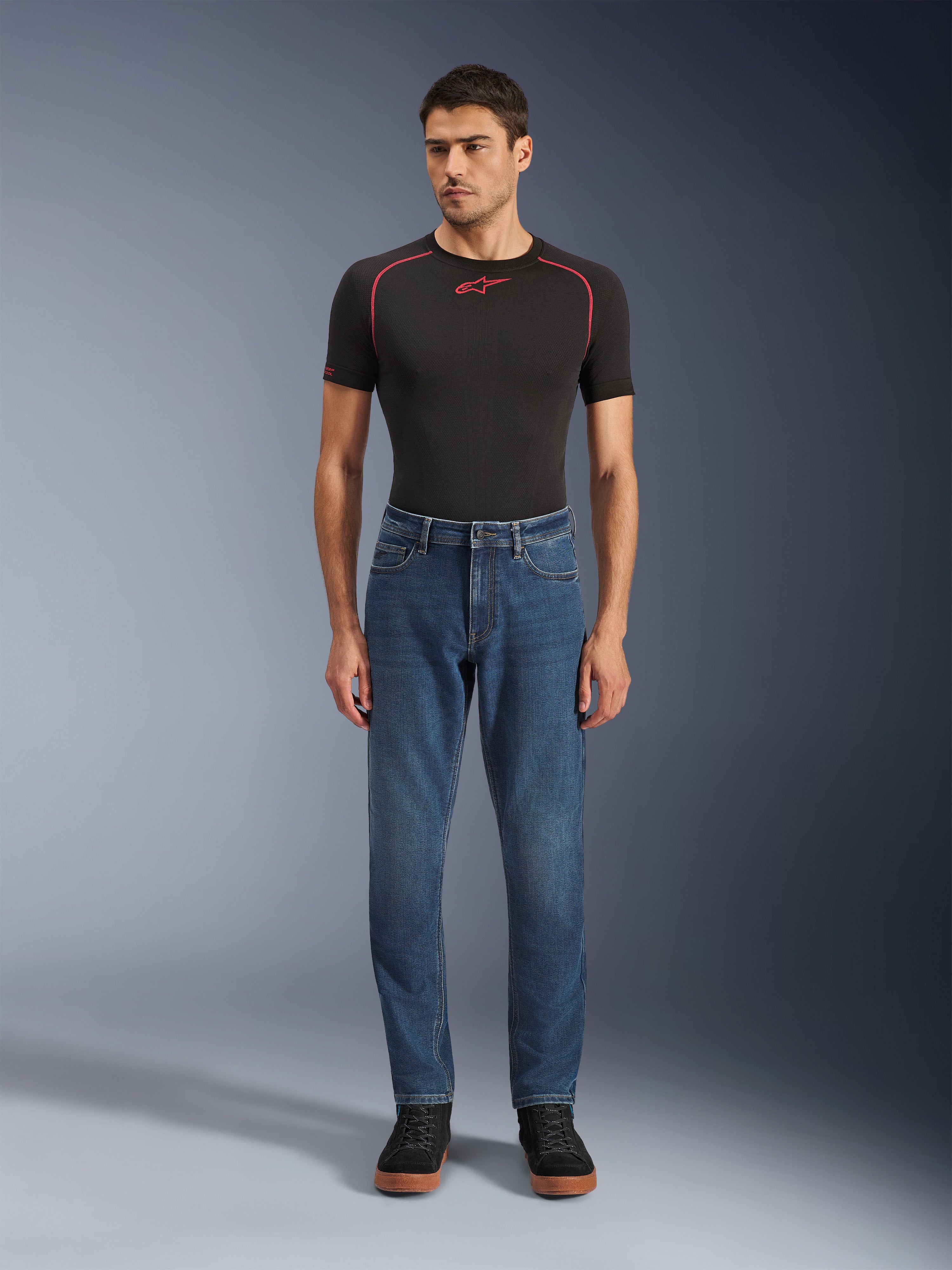Flex-AST 5 Denim - Short - Gray Motorcycle Pants | Alpinestars®