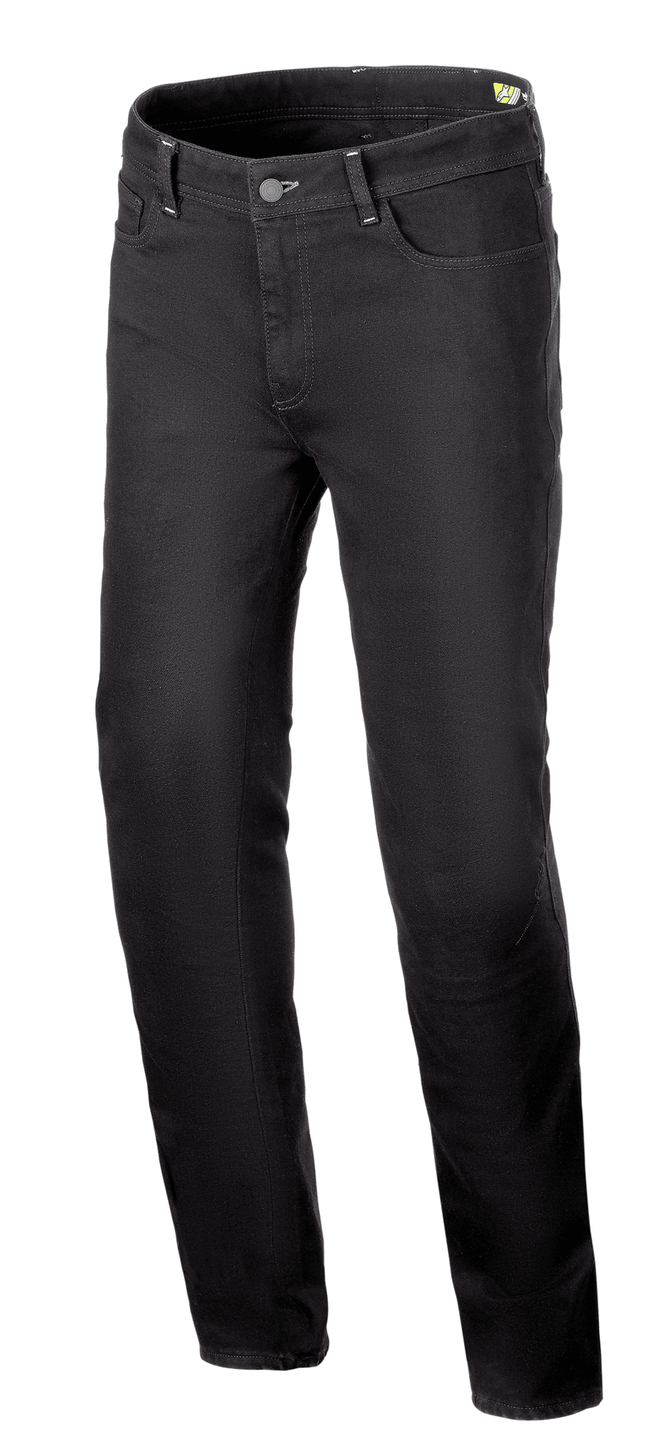 Alpinestars Cult-8 Stretch Denim Pants, Motorcycle Riding Jeans, Black Rinse, relaxed regular fit with straight leg, five-pocket design, monolayer stretch fabric with tonal stitching, casual urban style