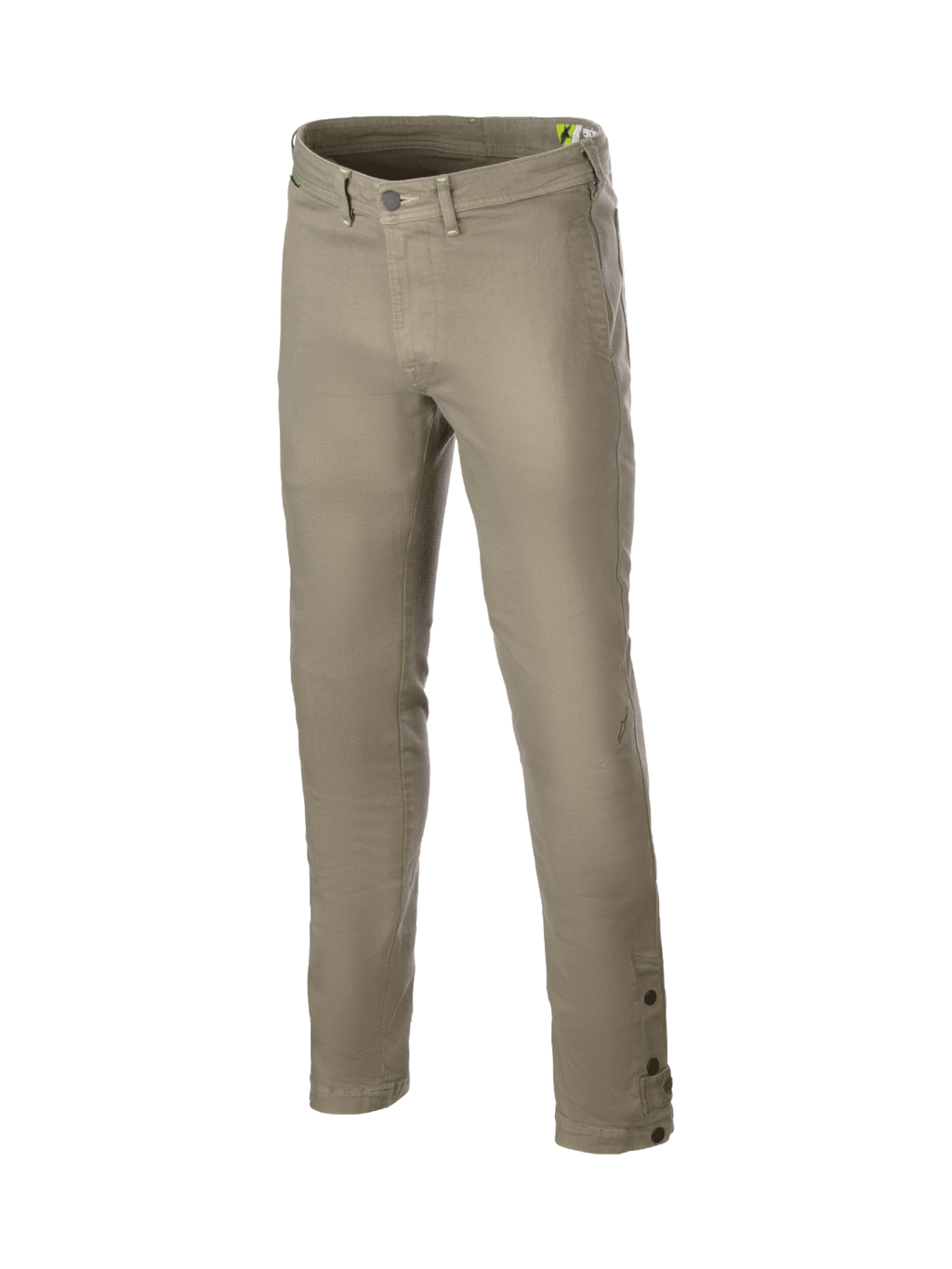 Alpinestars Stratos Regular Fit Tech Riding Pants, military green and gray urban motorcycle pants in stretch Cordura denim.