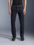 Alpinestars Copper V3 Denim Pants, Motorcycle Jeans, Rinse Blue, regular comfort fit with straight leg, featuring visible white contrast stitching and front pockets, casual urban riding style