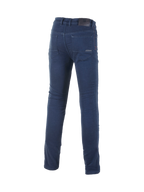 Alpinestars Cerium Tech Stretch Riding Denim, slim-fit motorcycle pants in Rinse Blue for urban road riding.