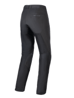 Alpinestars Woman Stella C-1 Air Pants, Black Motorcycle Pants, Rear View, showing large tech mesh panels on the legs for airflow, sleek urban design with subtle branding on the back pocket