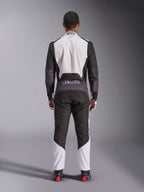 Alpinestars KMX-5 V3 Suit, Karting Suit, White Black and Bright Red, back view, one-piece racing suit with breathable mesh panels and Alpinestars logo on the waist, worn with matching racing gloves and boots