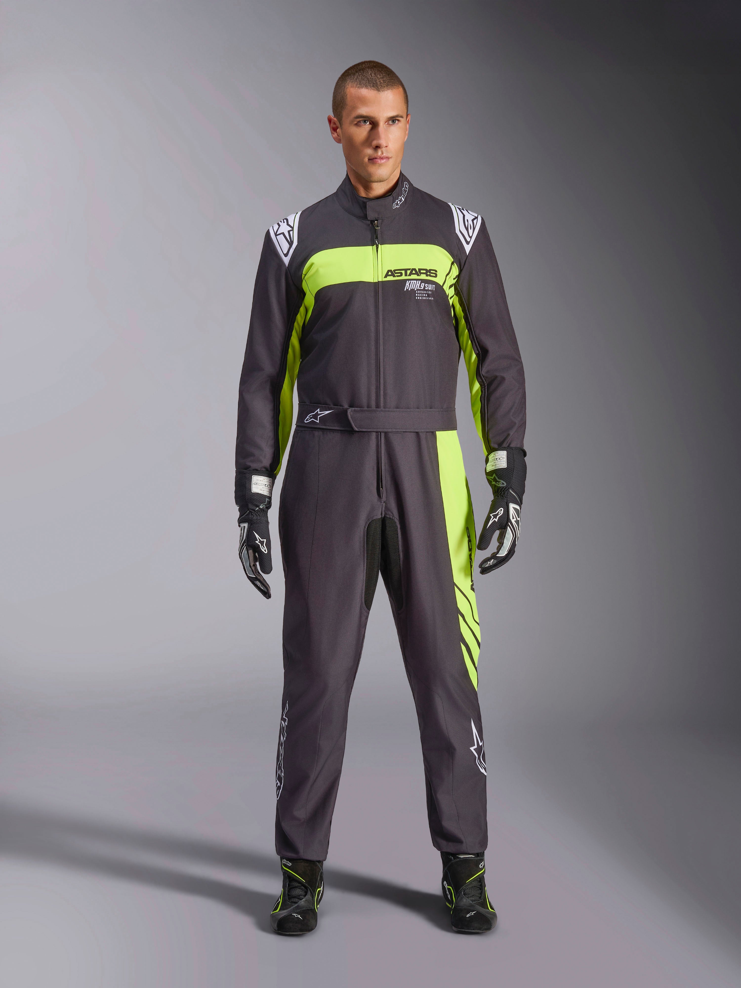 SKINS BKCR ブラック/イエロー スパッツ KMX-9 V3 Graphic 3 - Black Yellow Karting Suit | Alpinestars®
