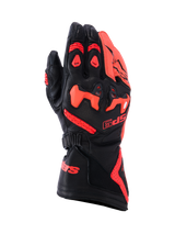 Alpinestars SP-9 Gloves, Motorcycle Racing Gloves, Black and Red, Leather Construction, Knuckle Protection, Adjustable Wrist Strap, Ventilation Holes, Sporty Design