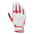 Alpinestars Dyno Leather Gloves, Motorcycle Gloves, Ecru and Ruby Red, perforated leather construction, accordion panels on fingers, adjustable wrist strap, covered knuckle protection