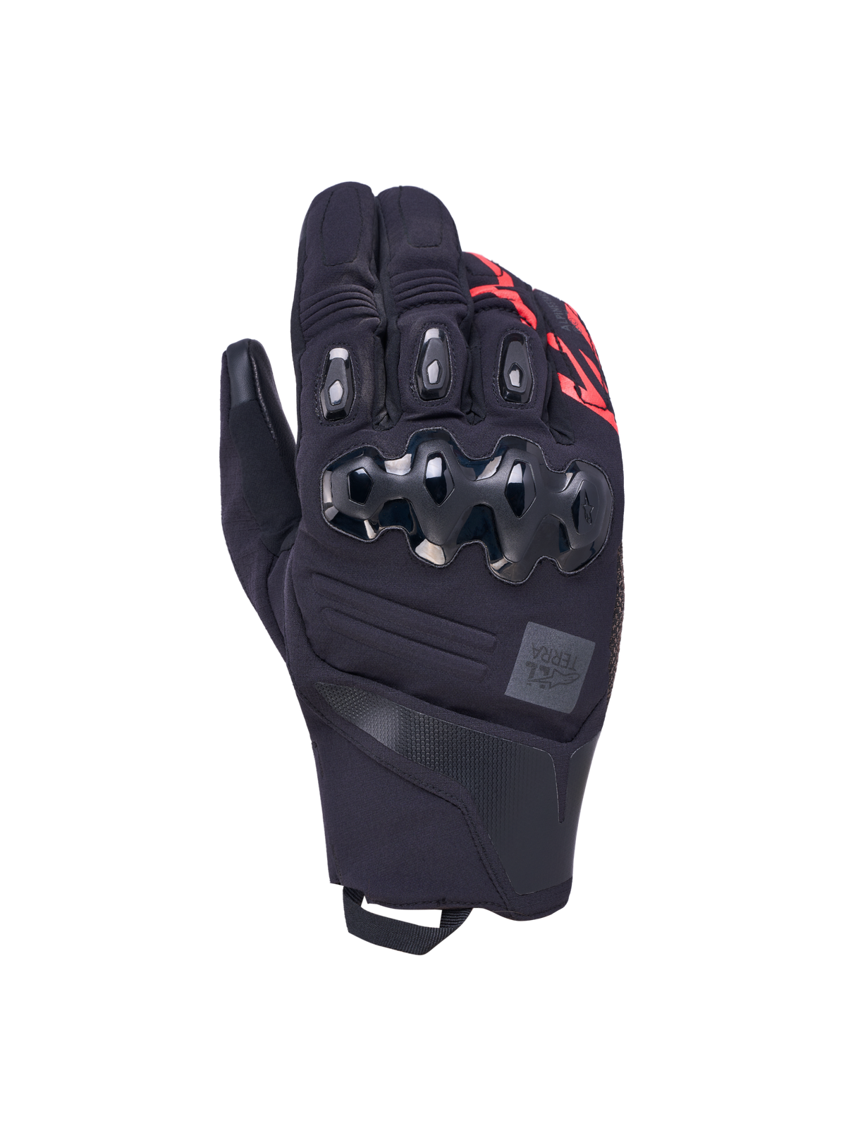 Alpinestars Harok Pro Drystar Gloves, All-Terrain Adventure Motorcycle Gloves, Black and Red, CE Certified waterproof touring gloves with ergonomic dual-density knuckle protection