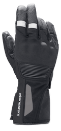 Alpinestars Denali Aerogel Drystar® Gloves, Motorcycle Adventure Touring Gloves, Black with white ribbed finger accents, molded knuckle protection and wrist branding, technical multi-material construction for cold weather performance