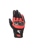 Alpinestars Honda SMX Z Drystar® Glove, waterproof road motorcycle glove, black and bright red leather with hard knuckles.