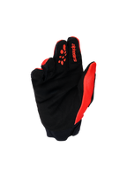Alpinestars Youth & Kids Full Bore V2 Gloves, Motocross Gloves, Bright Red and Black, palm view showing reinforced black synthetic suede and red silicone grip patterns on fingers, durable off-road gear for young riders.